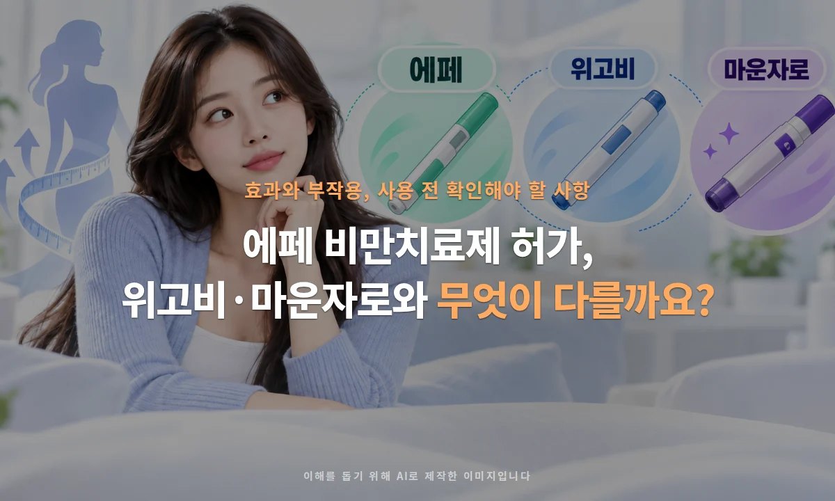 에페(에페글레나타이드) 허가, 위고비·마운자로 차이와 주의사항