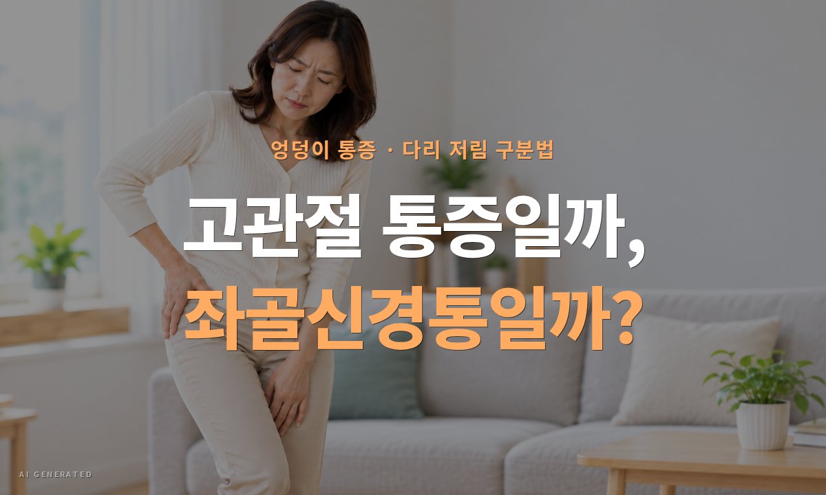고관절 통증일까, 좌골신경통일까? 엉덩이 통증·다리 저림 구분법