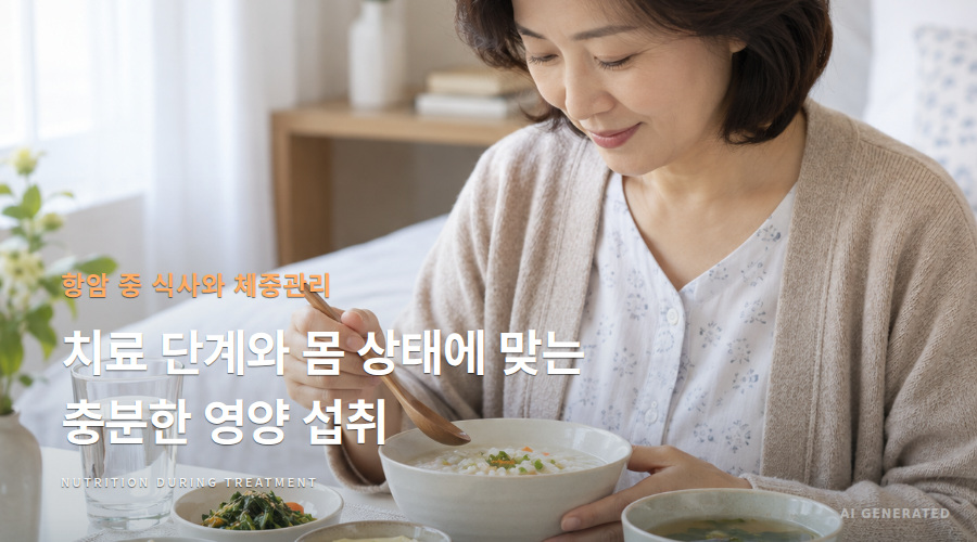 치료 단계와 몸 상태에 맞는 충분한 영양 섭취 — 항암 중 식사와 체중관리